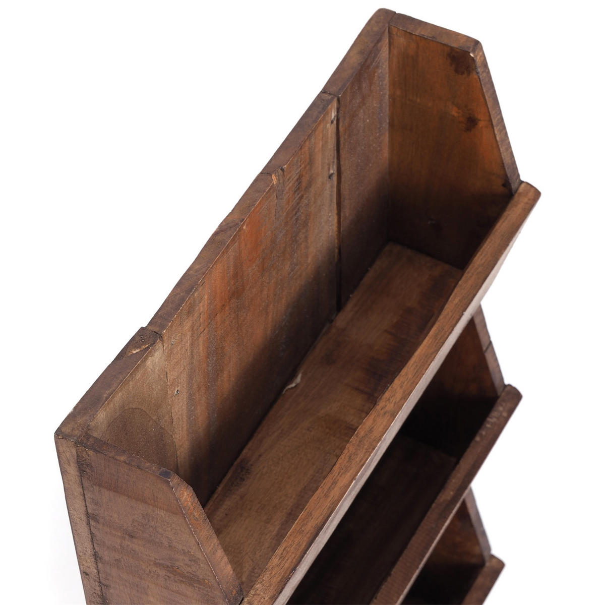 ZEITUNGS-WANDREGAL NEWS 60 Mahagoni Massivholz, 3 Fächer 02 hellbraun - Hellbraun, Holz (38/60/11cm) - DESIGN DELIGHTS