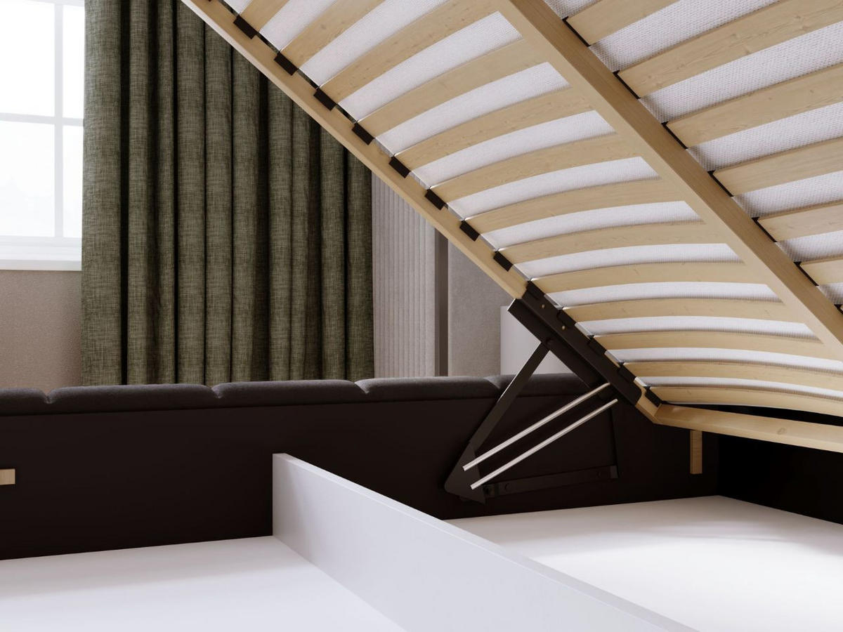 POLSTERBETT Orio 140x200 Schwarz - Schwarz, Textil (140/200cm) - Graingold