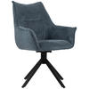 ESSZIMMERSTUHL Ginosa drehbar 60/90/64 cm - Blau/Schwarz, Textil/Metall (62/90/66cm) - Mr. Deko