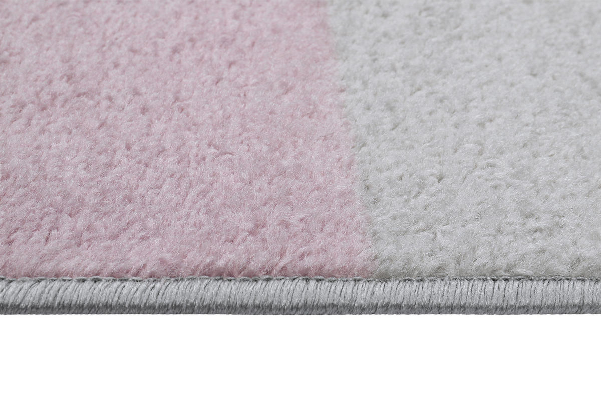 TEPPICH LAZUR Weiß 140/190 cm - Hellrosa/Grau, Kunststoff (140/190cm) - Tapiso