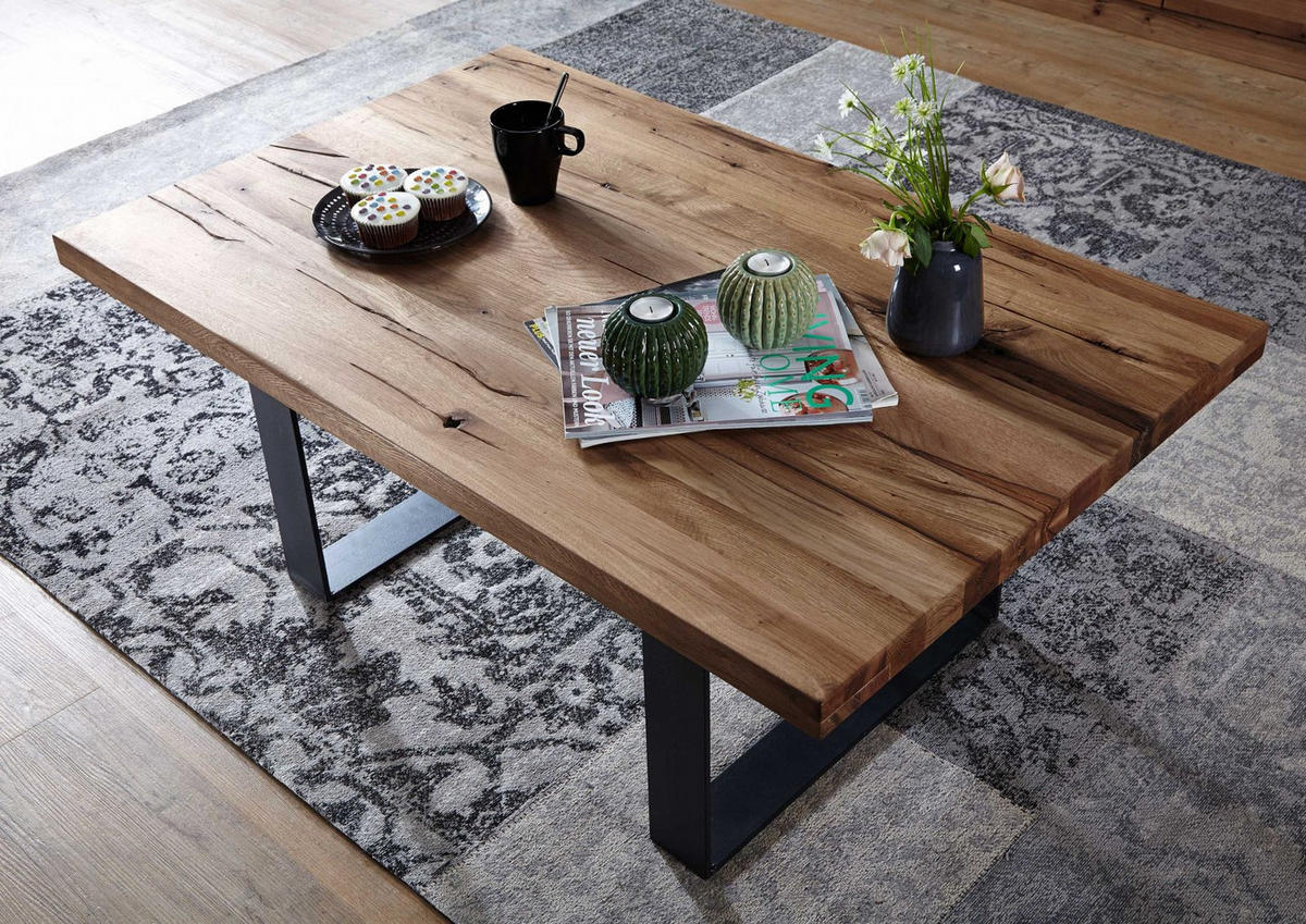 COUCHTISCH Wild-/Zerreiche 110x70x45 Tabacco brown geölt MONTREUX #316 - Braun, Holz (110/70/45cm) - Massivmoebel24