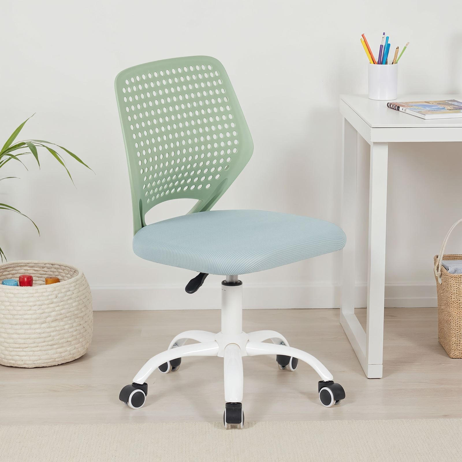 KINDERDREHSTUHL JADE - Grün, Textil (47/89/46cm) - IDIMEX