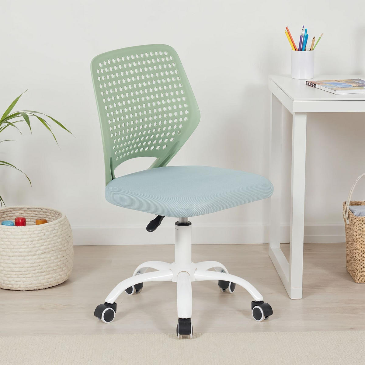 KINDERDREHSTUHL JADE - Grün, Textil (47/89/46cm) - IDIMEX