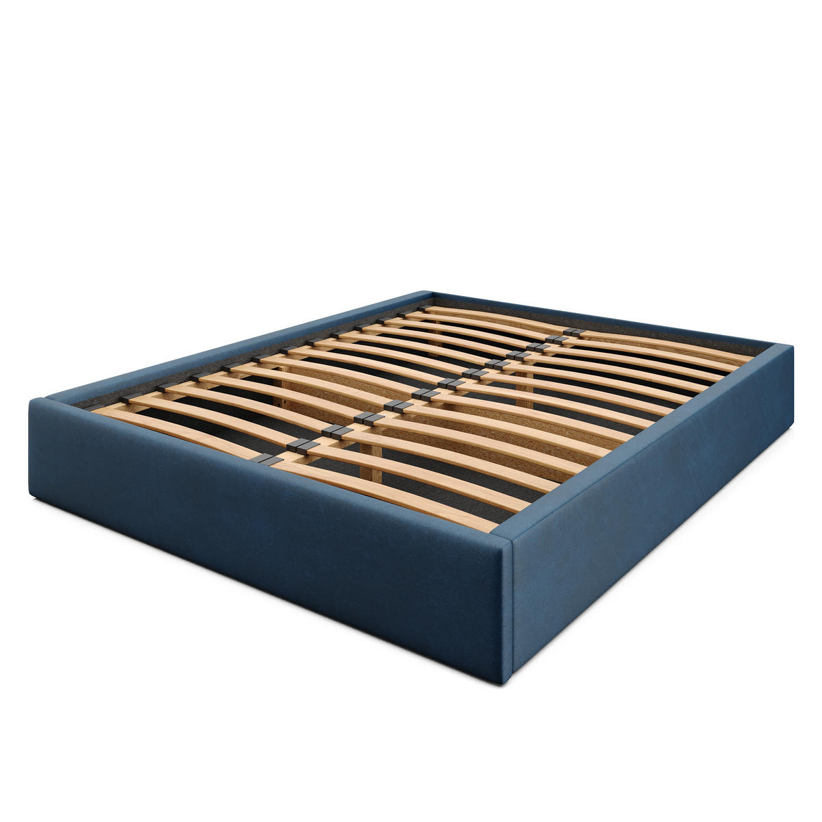 POLSTERBETT 160x200cm Bett mit Stauraum Lattenrost Dunkelblau - Dunkelblau, Holz/Holzwerkstoff (160/200cm) - Muralo