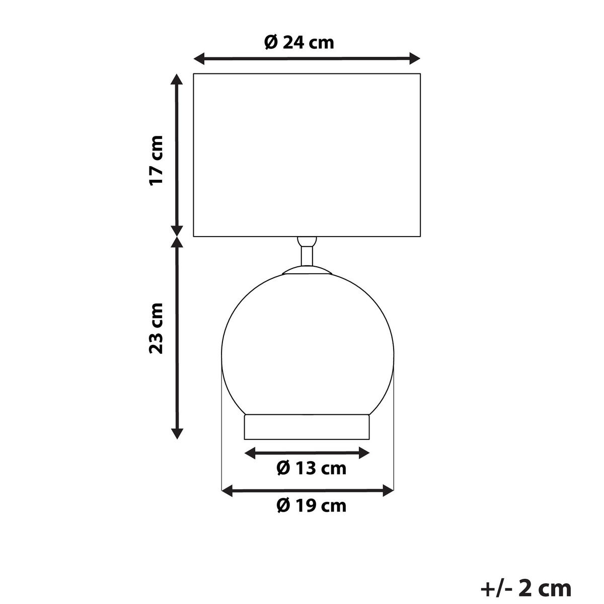 TISCHLAMPE Uele 24/24/40 cm - Weiß, Glas (24/24/40cm) - Beliani