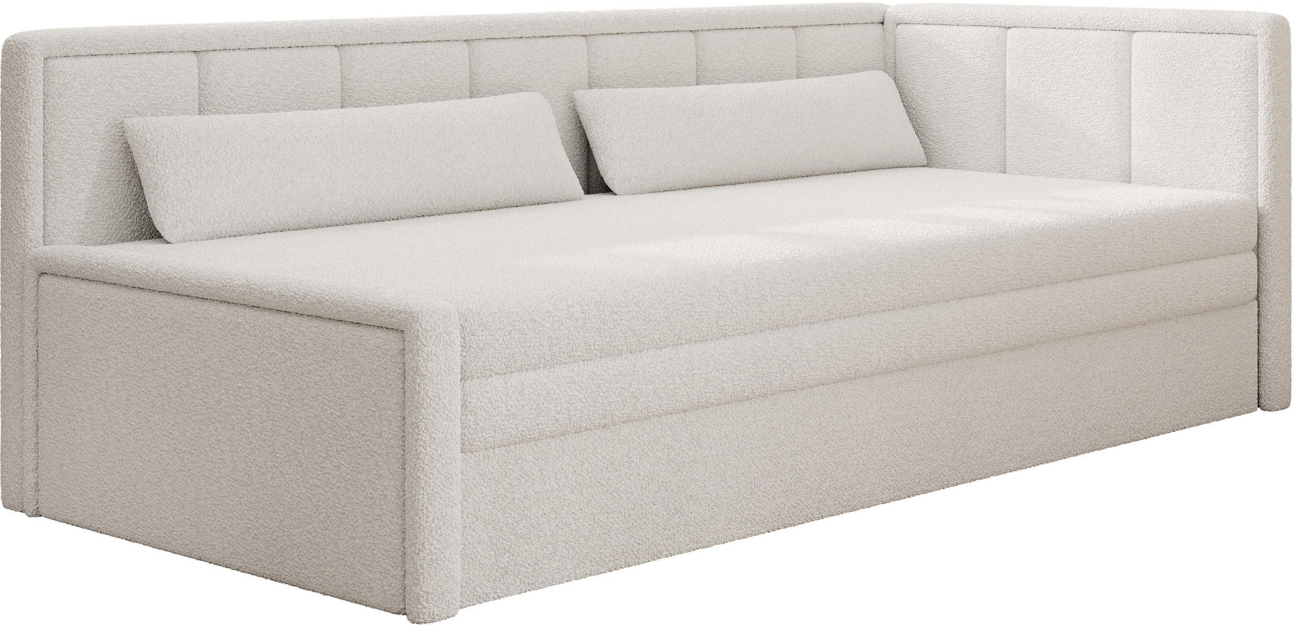 SCHLAFSOFA FULGEO mit Schlaffunktion & Bettkasten – Modernes 3-Sitzer Sofa, Liegefläche 200 x 150 cm - Weiß, Kunststoff (214/82/77cm) - Wohnideebilder