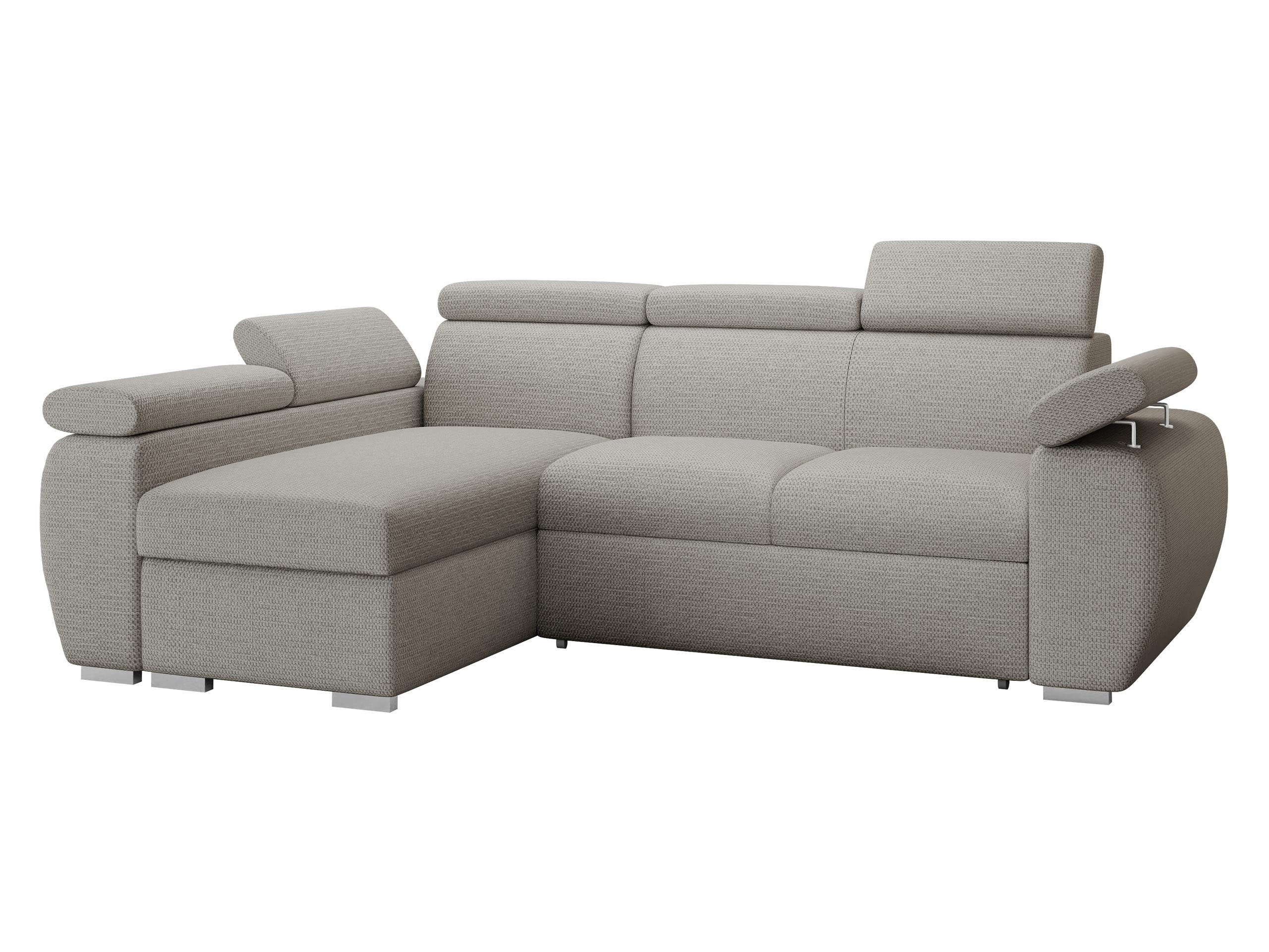 ECKSOFA Boston Mini, Seite: Links - LC+2R - Chromfarben/Greige, Holz/Textil (255/170cm) - MIRJAN24