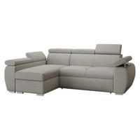 ECKSOFA Boston Mini, Seite: Links - LC+2R - Chromfarben/Greige, Holz/Textil (255/170cm) - MIRJAN24