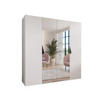 DREHTÜRENSCHRANK 202/200/52 4-türig - Schwarz/Weiß, Holz/Metall (200/202/52cm) - Abiks Möbel