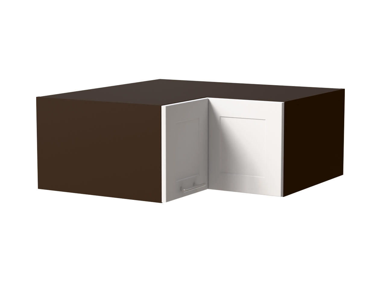 Feldmann-Wohnen Eckaufsatzschrank Weiß, Dunkelgrau 90x36x90 cm