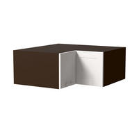 ECKAUFSATZSCHRANK Oslo W14/90/36 Lava / Weiß Matt 90 / 90 / 36cm - Dunkelgrau/Weiß, Holz/Holzwerkstoff (90/36/90cm) - Feldmann-Wohnen
