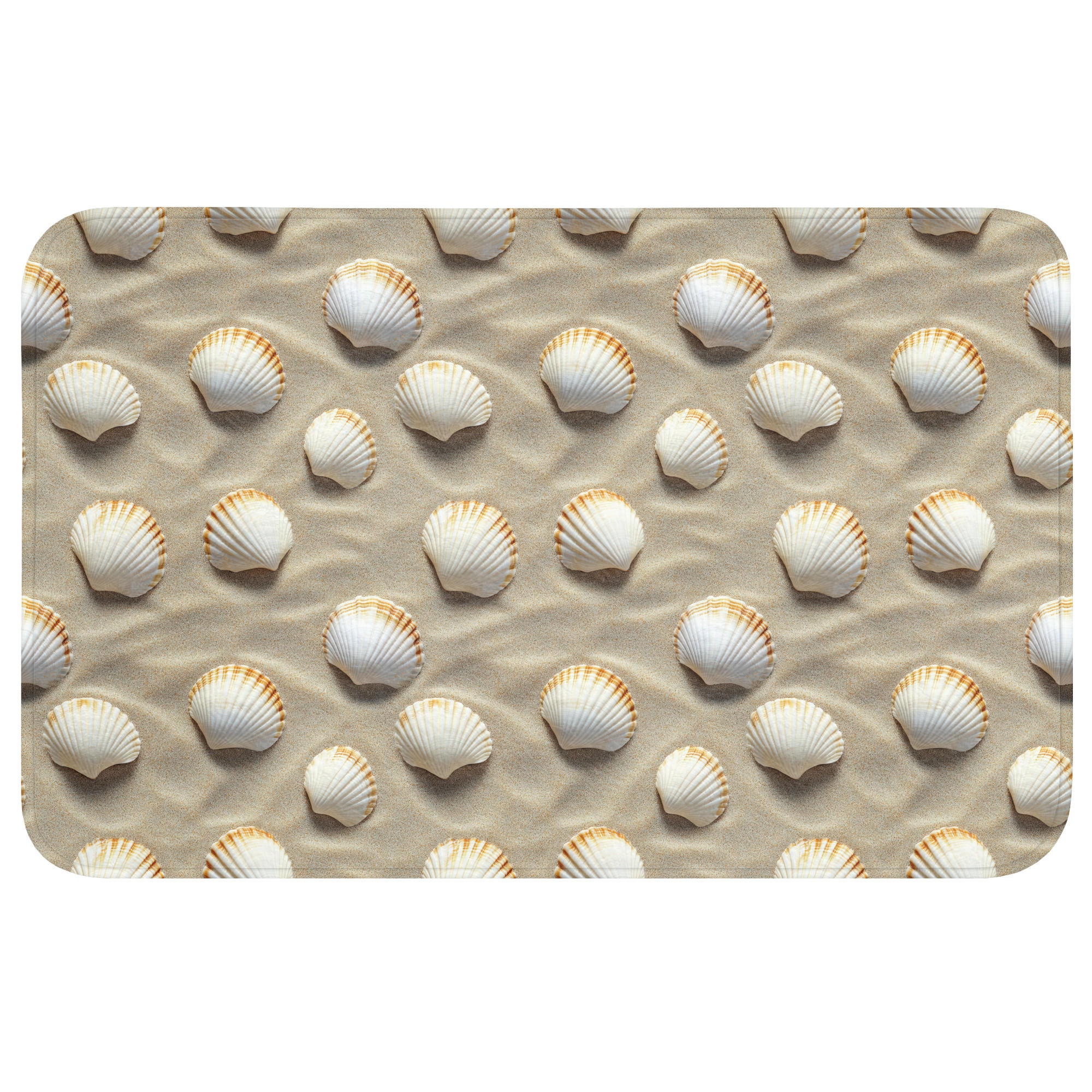 TEPIH ZA KUPAONICU Školjke 80x50 cm - boje pijeska, tekstil/plastika (80/50cm) - OnlyWow