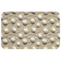 TEPIH ZA KUPAONICU Školjke 80x50 cm - boje pijeska, tekstil/plastika (80/50cm) - OnlyWow