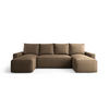 WOHNLANDSCHAFT mit Schlaffunktion SAVIO U Curio 20 - Braun, Textil (300/75/140cm) - Bedante