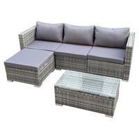 GARTENLOUNGE Queens Polyrattan Grau - Grau, Kunststoff - SVITA