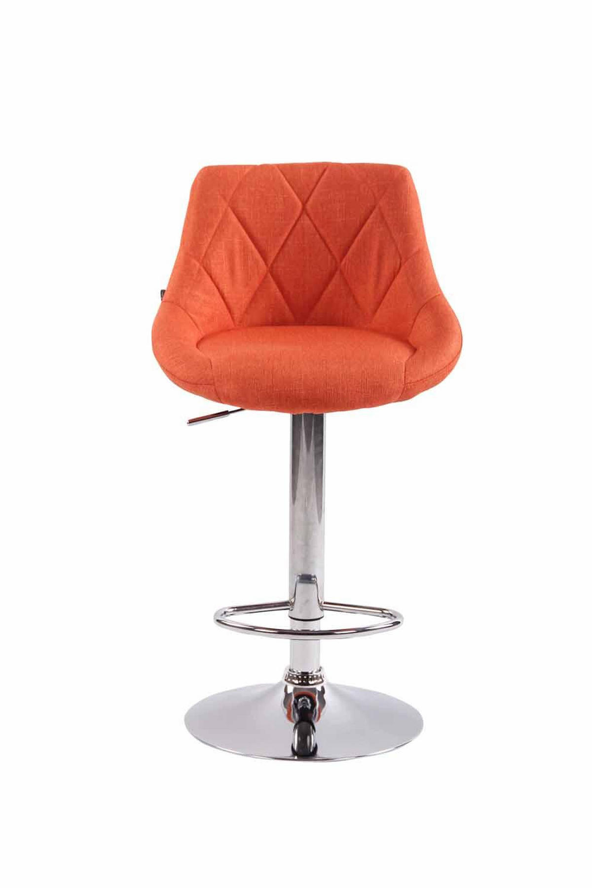 BARHOCKER 2er Set Stoff orange - Chromfarben/Orange, Textil/Metall (46/83/49cm) - CLP
