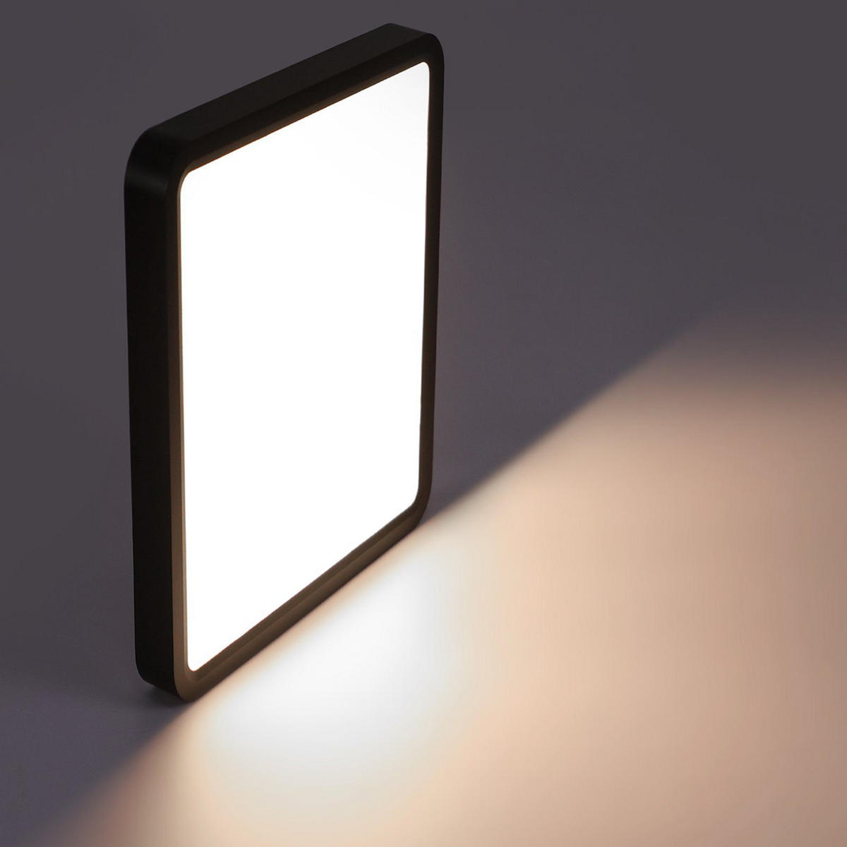 LED-DECKENLEUCHTE 23/23/2.5 cm - Schwarz, Kunststoff (23/23/2.5cm) - Nettlife