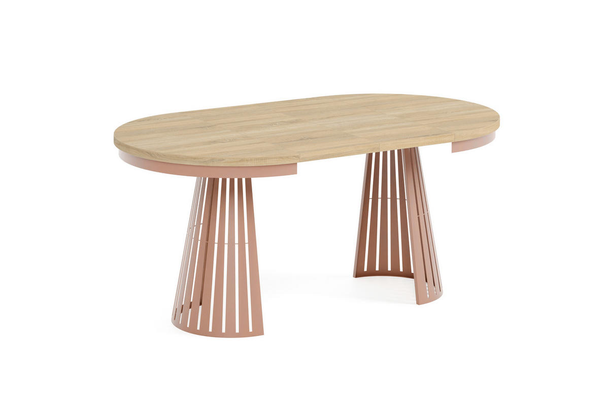 ESSTISCH Cone Bis - Kupferfarben/Sonoma Eiche, Holzwerkstoff/Metall (100/100/76cm) - Meblini