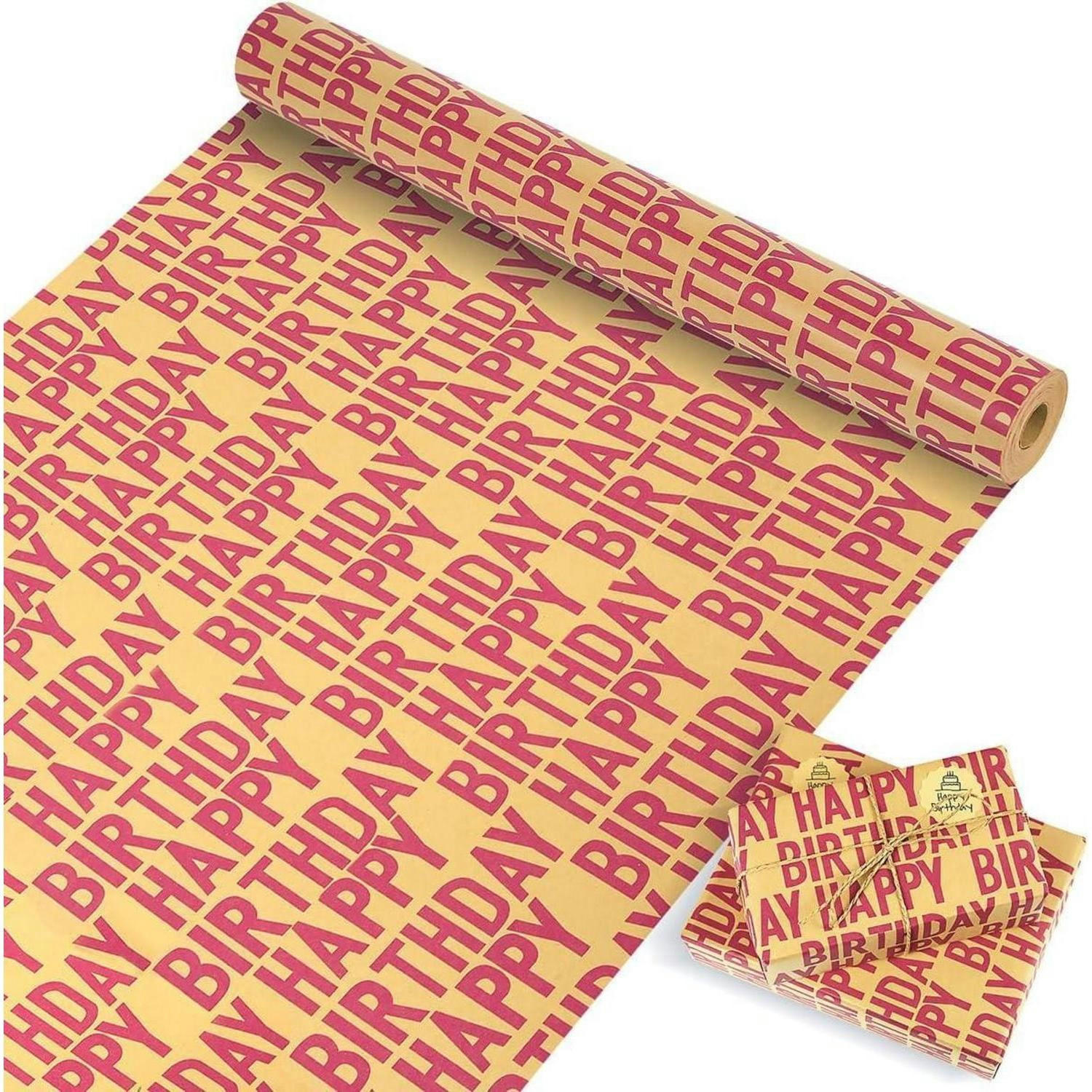 GESCHENKPAPIER Geburtstag Rolle 15 m x 43 cm Set - Rot, Papier (43/1/1500cm)