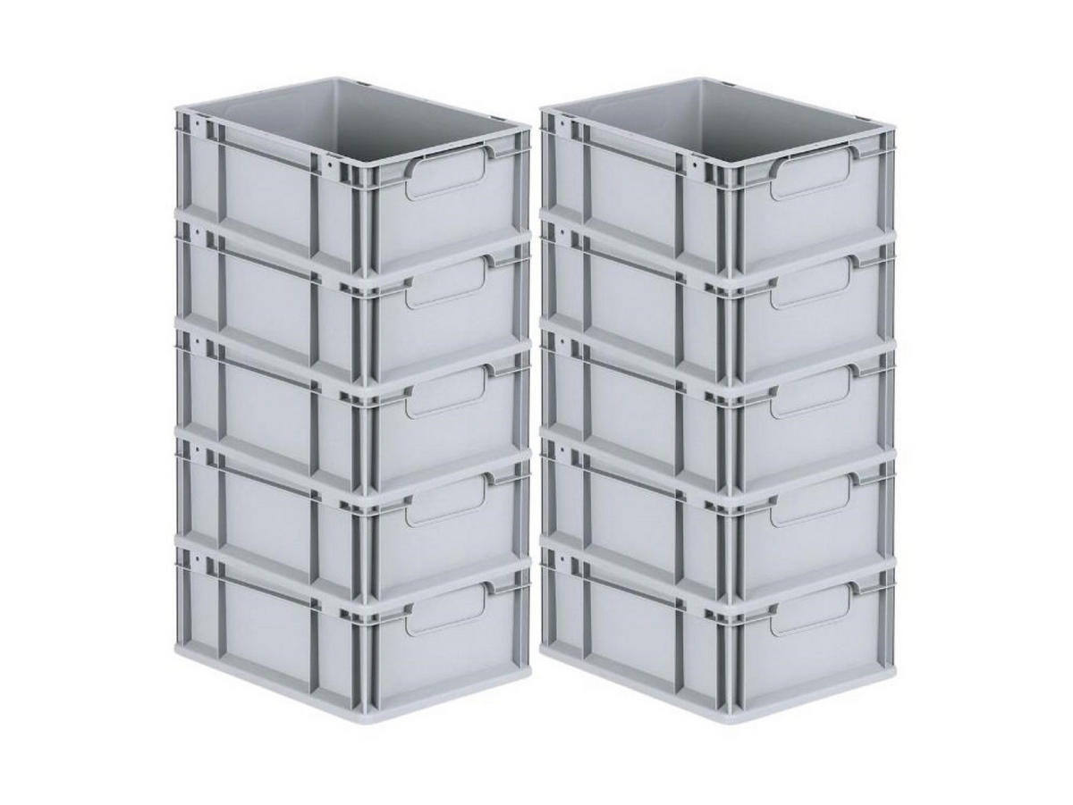 EUROBOX Nextgen Economy Griffe Geschlossen 17x30x40cm 16 Liter - Grau, Kunststoff (30/17/40cm) - PROREGAL