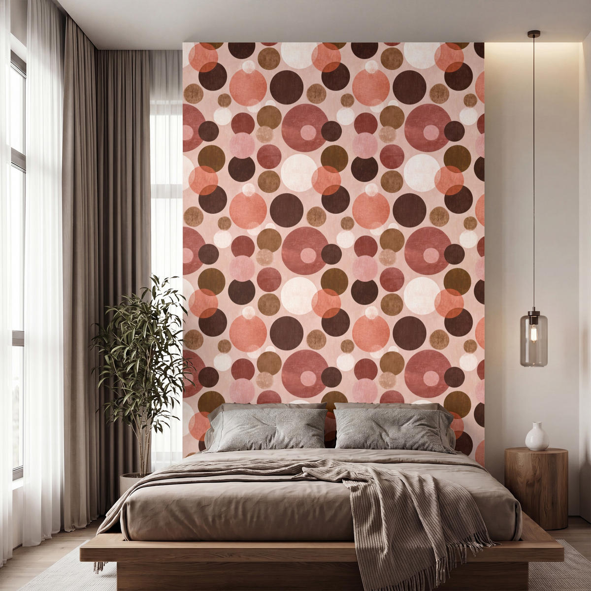 TAPETE - Kreise - Modern - Farbenfroh - 180x300 cm - Multicolor, Papier (180/300cm) - OnlyWow