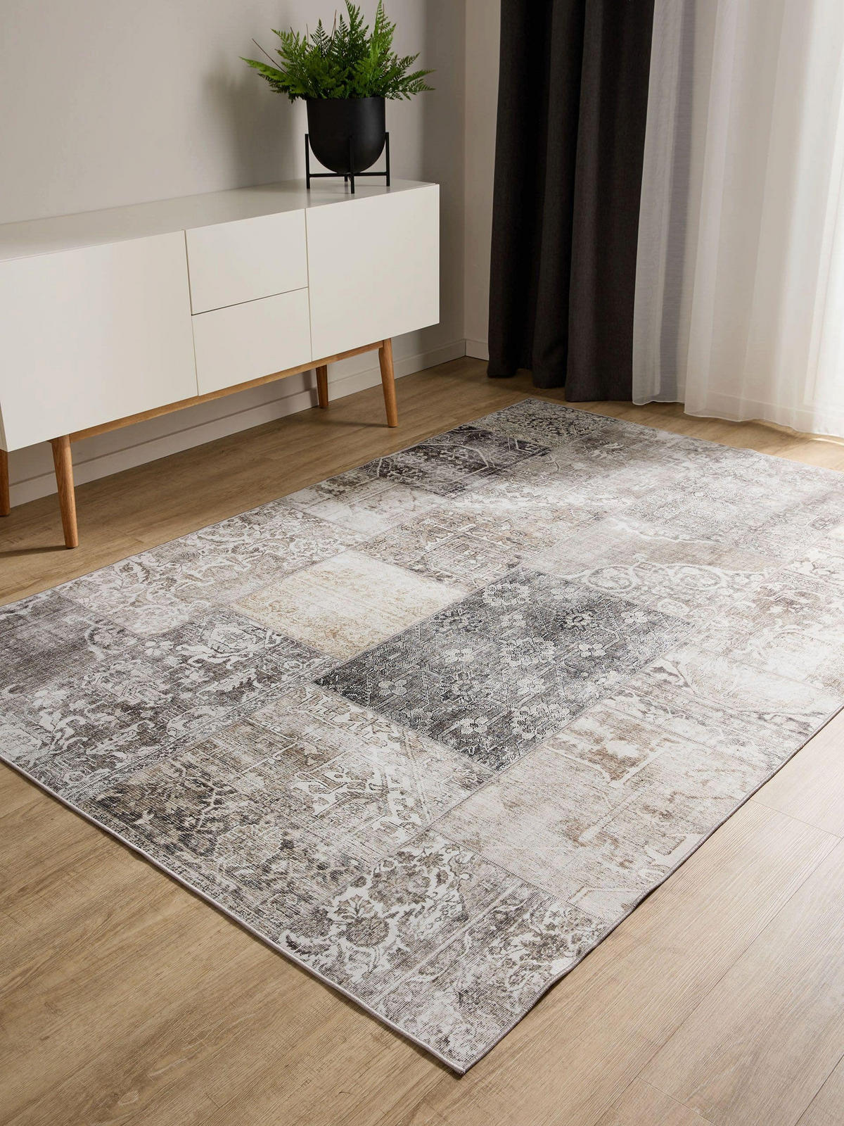VINTAGE-TEPPICH George waschbar 200x300 cm - Grau, Kunststoff (200/300cm) - benuta