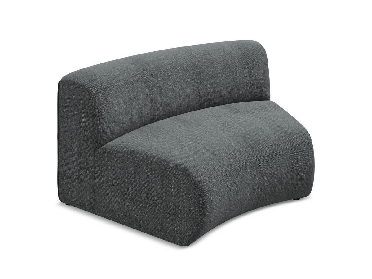 SOFAELEMENT Chenille Stoff Grau - Schwarz/Graphitfarben, Kunststoff/Textil (147/70/89cm) - Makamii