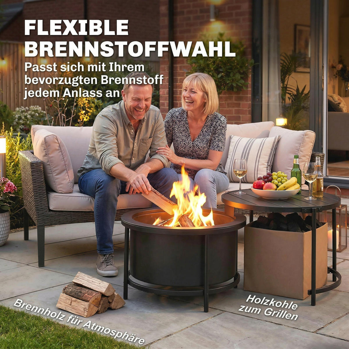 FEUERSTELLE Edelstahl Stahl Schwarz - Schwarz, Metall (63/41/66cm) - Outsunny