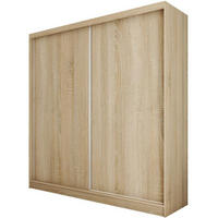 SCHWEBETÜRENSCHRANK Mario 200/216/61 eiche Sonoma - Sonoma Eiche, Holzwerkstoff (200/216/61cm) - Beautysofa