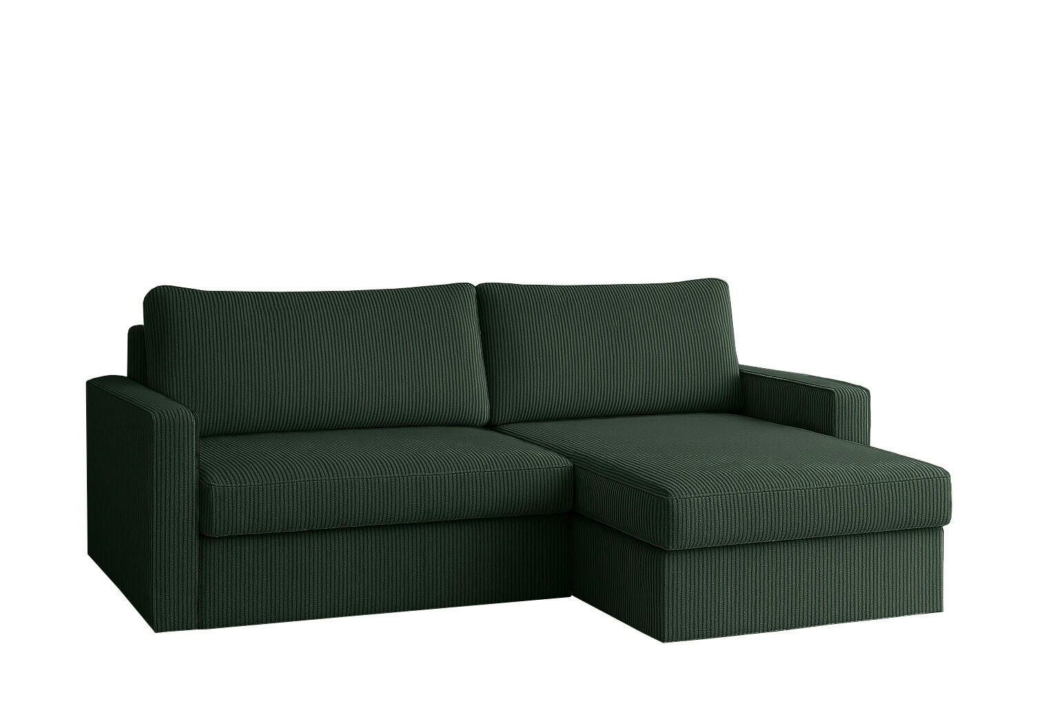ECKSOFA Mit Schlaffunktion Und Bettzeugablage LUBEKA Stoff Poso Grün Rechts - Grün, Holz/Textil (224/147cm) - Kaiser Möbel