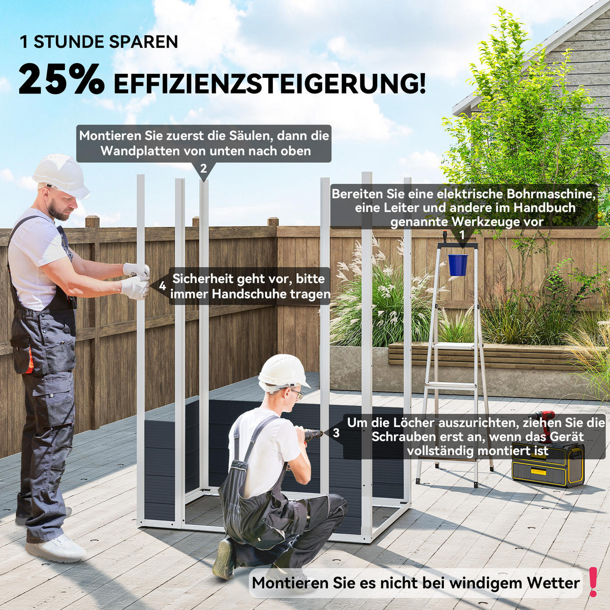GERÄTEHAUS Gartenhaus mit Fenster Pultdach Outdoor Metall Grau - Grau, Metall (104/204/134cm) - Outsunny