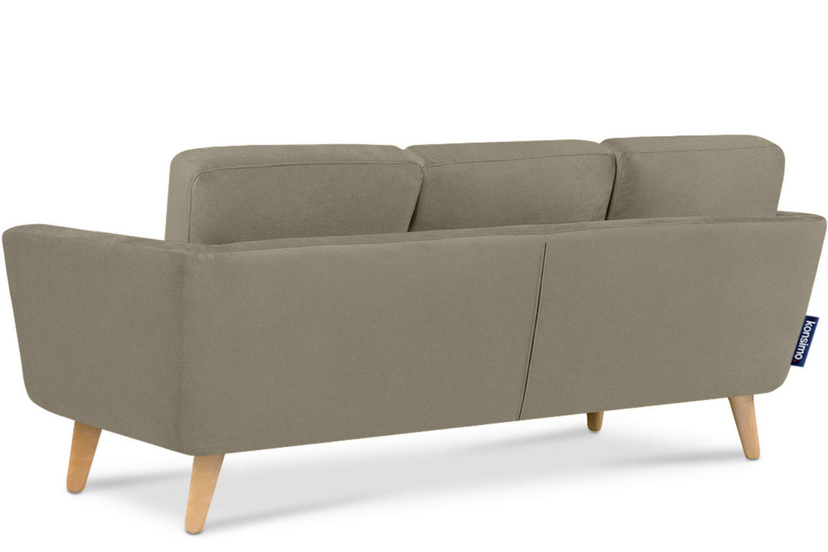 3-SITZER-ECKSOFA-LINKS TAGIO mit Ottomane , Beige - Beige/Braun, Buchenholz/Textil (190/151cm) - KONSIMO®