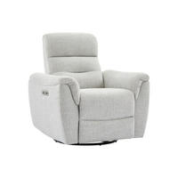 ELEKTRISCHER Relax-Sessel aus hellgrauem Strukturstoff BREVIO - Hellgrau, Textil (91/101/90cm) - Vente-Unique