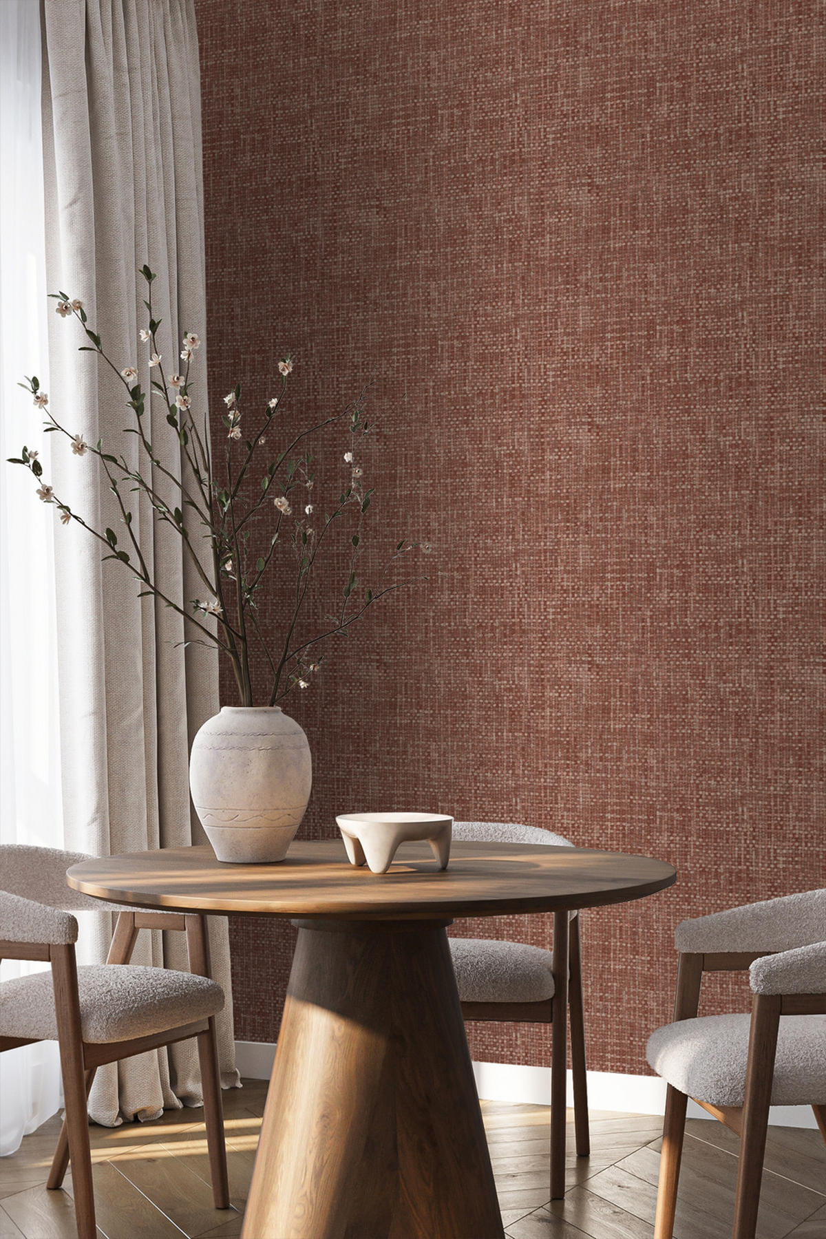 TAPETE Leinen-Optik 50 x 900 cm - Braun, Papier (50/900cm) - Origin Wallcoverings