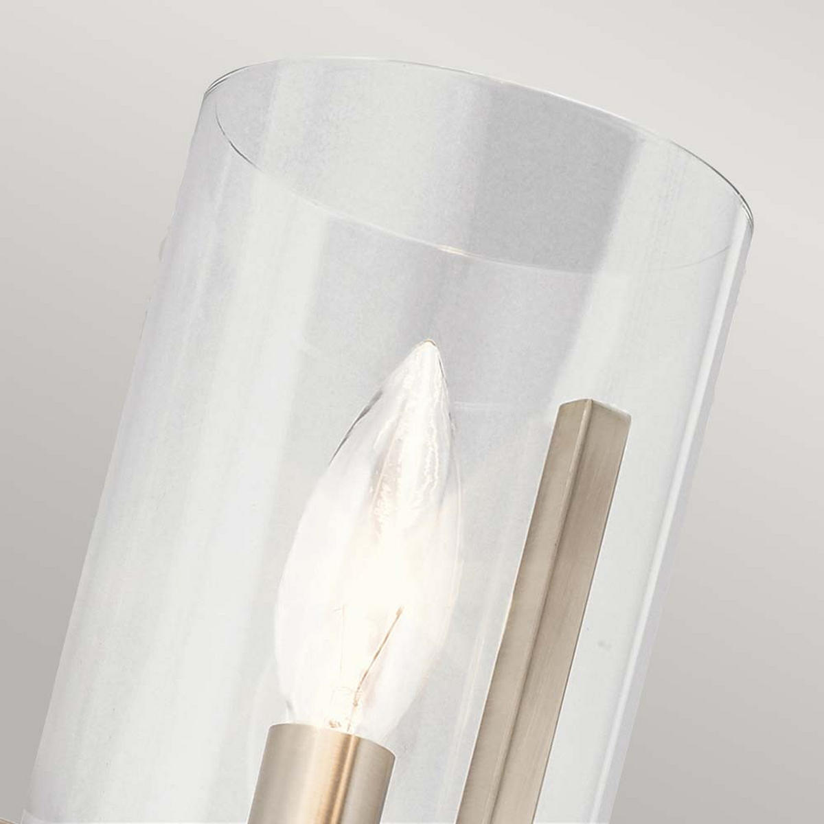 LED WANDLEUCHTE Nye Stahl Klar - Silberfarben, Glas (13/24.5/18.9cm) - Elstead Lightning