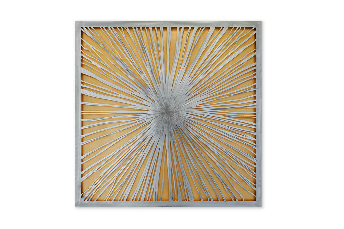 METALLBILD Gold 80/80 cm - Silberfarben/Goldfarben, Metall (3/80cm) - KUNSTLOFT