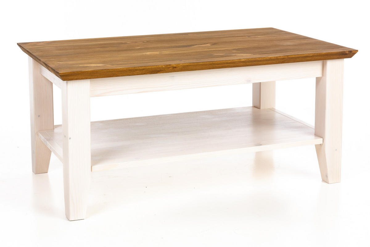 COUCHTISCH VALENCIA 100 cm - Dunkelbraun/Weiß, Holz (60/100/45cm) - MSL wooden furniture