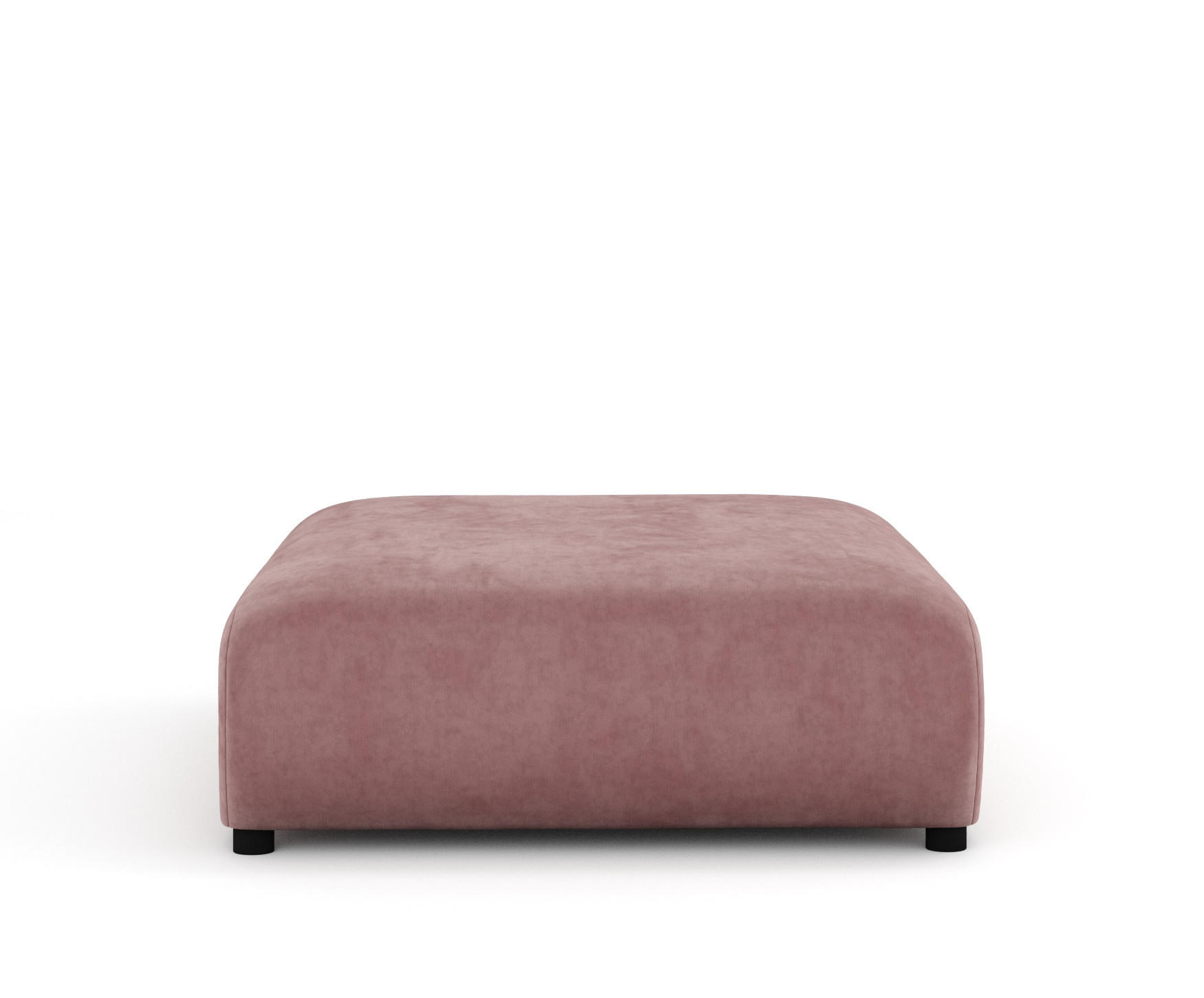 POUF L Zanzibar Rosa Samtstoff - Schwarz/Rosa, Holz/Holzwerkstoff (110/37/110cm) - Maison de Reve