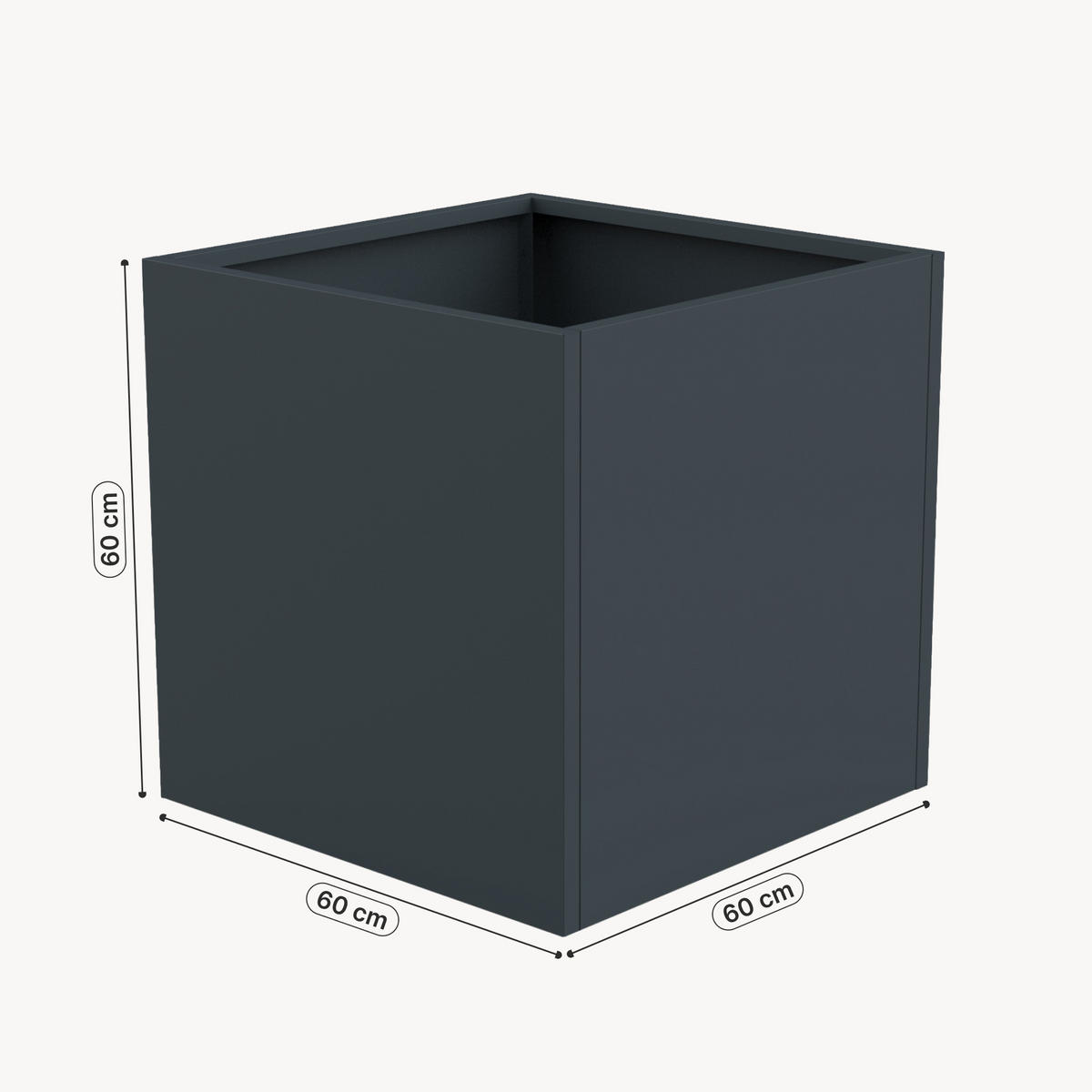 KVETINÁČ Vaargel - antracitová, kov (60/60/60cm) - casa.pro