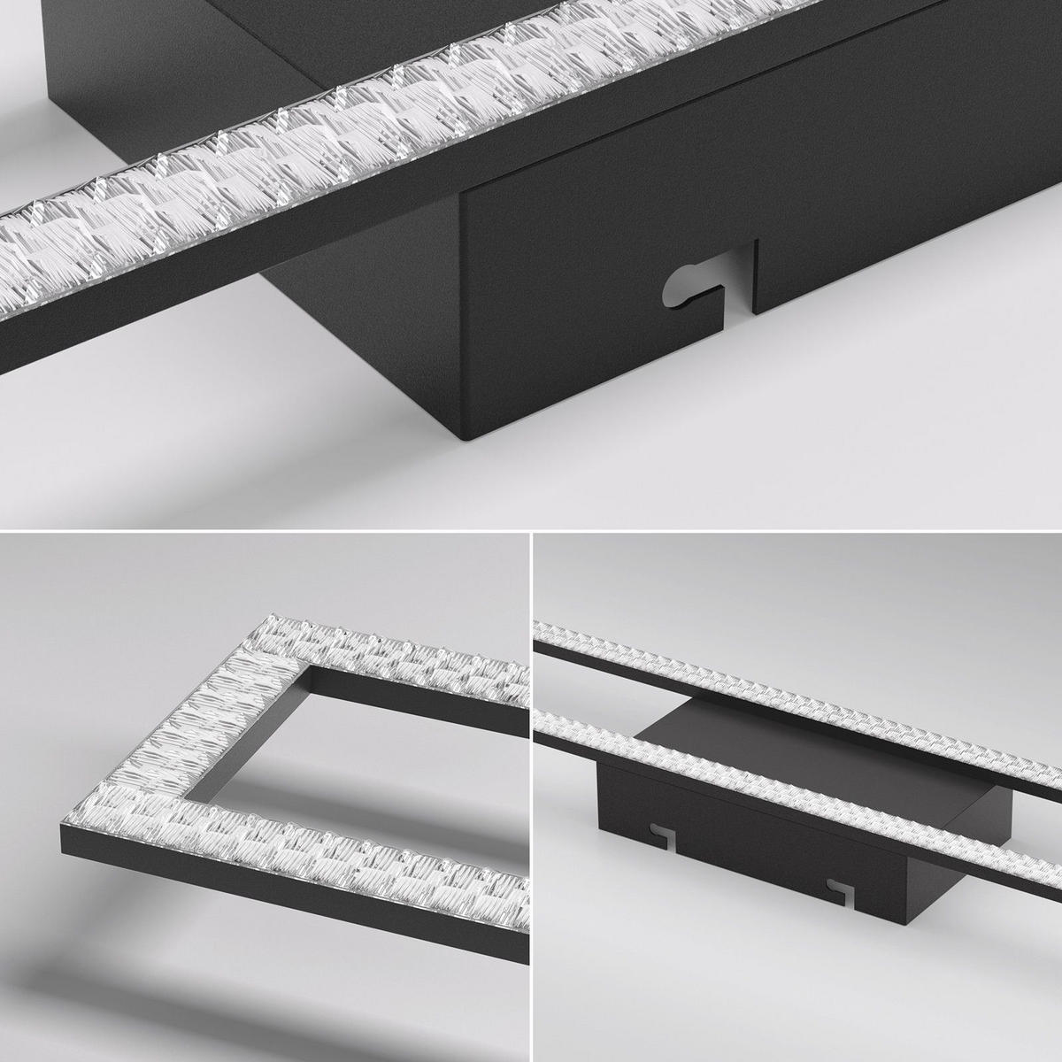 LED-DECKENLEUCHTE Helga 108/11/5 cm - Schwarz, Metall (108/11/5cm) - Nettlife