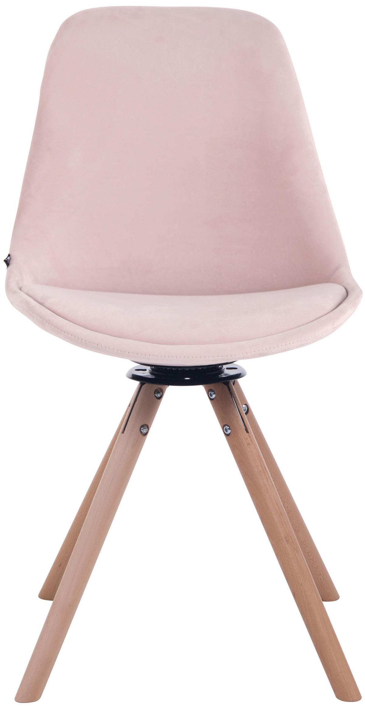 ESSZIMMERSTUHL Troll Samt, Gestell Buchenholz Rund Natura Pink - Rosa/Naturfarben, Holz/Buchenholz (48/84/56cm) - TPFLiving