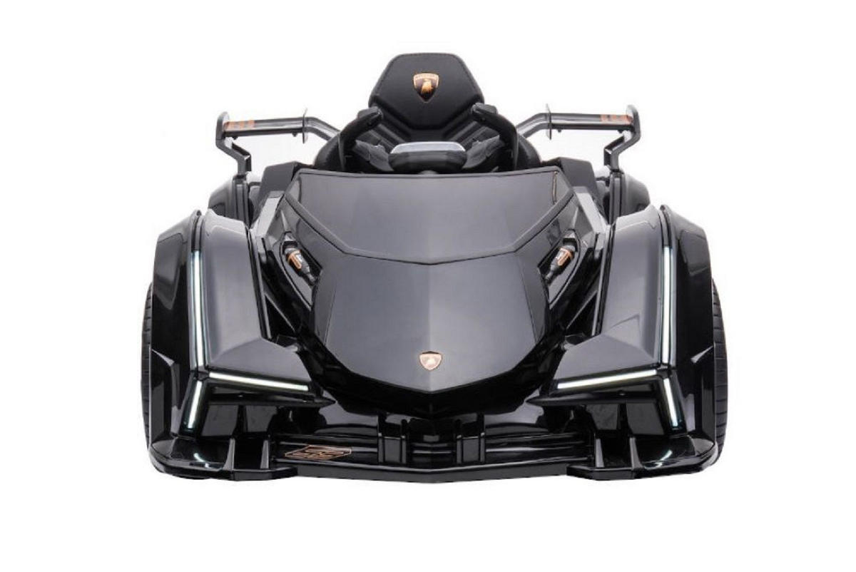 KINDER ELEKTROAUTO Lamborghini V12 Vision Gran Turismo schwarz Fernbedienung, MP3-Anschluss, Musikfunktion, Batterieanzeige - Schwarz, Kunststoff (117/66/50cm) - Es-Toys