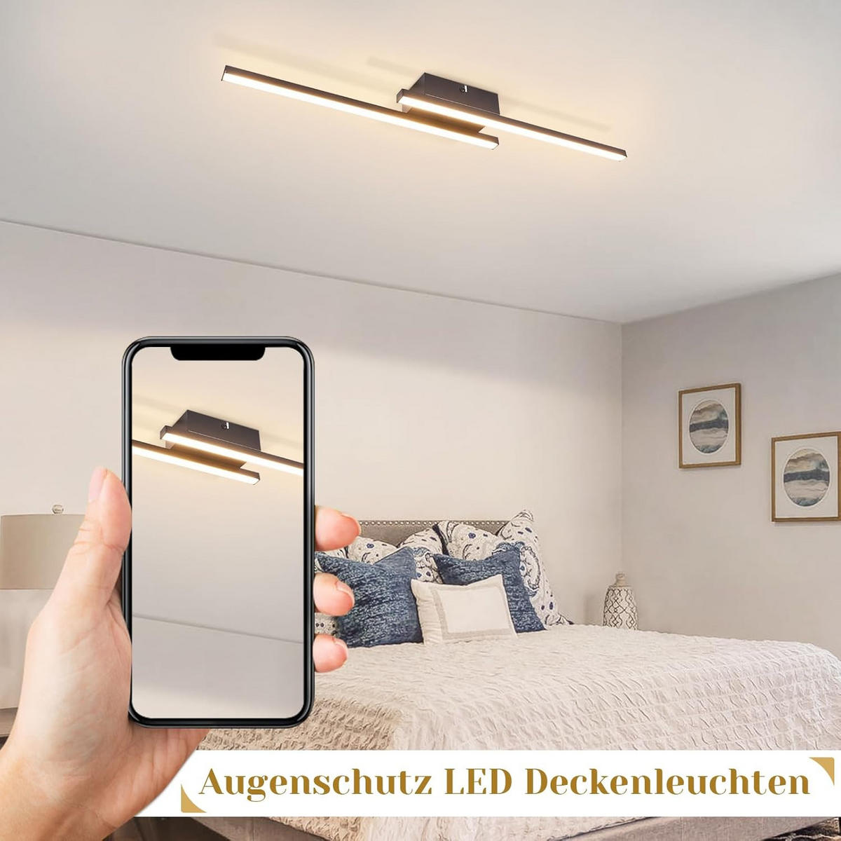 LED-DECKENLEUCHTE 7/61.5/4.8cm - Schwarz, Metall (61.5/7/4.8cm) - Nettlife