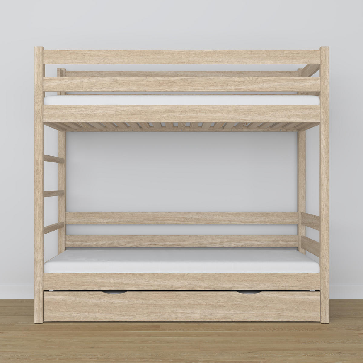 ETAGENBETT N03 mit Matratzenschublade Sonoma Eiche 120/180 - Sonoma Eiche, Naturmaterialien/Holz (120/180cm) - N-Wood