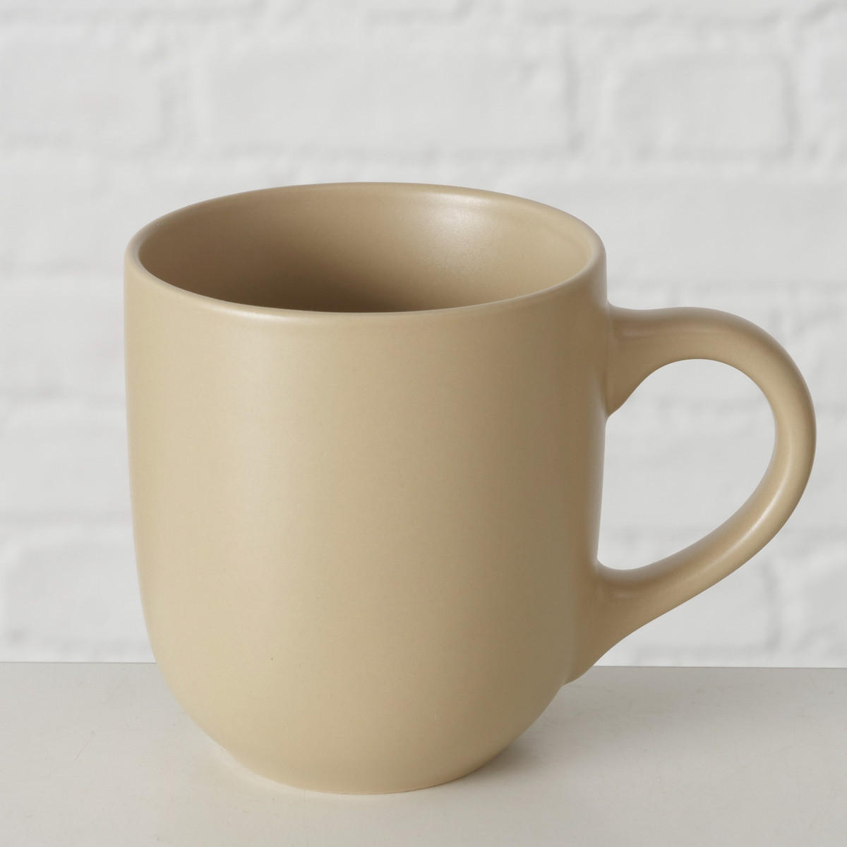 BECHER Pastell Beige 300 ml 8,5/8,5/9,5 cm - Beige, Keramik (0.3L) - Boltze Home