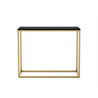 KONSOLENTISCH Well 100 Schwarz, Goldene Beine - Goldfarben/Schwarz, Holzwerkstoff/Metall (25/100/80cm) - Bettso