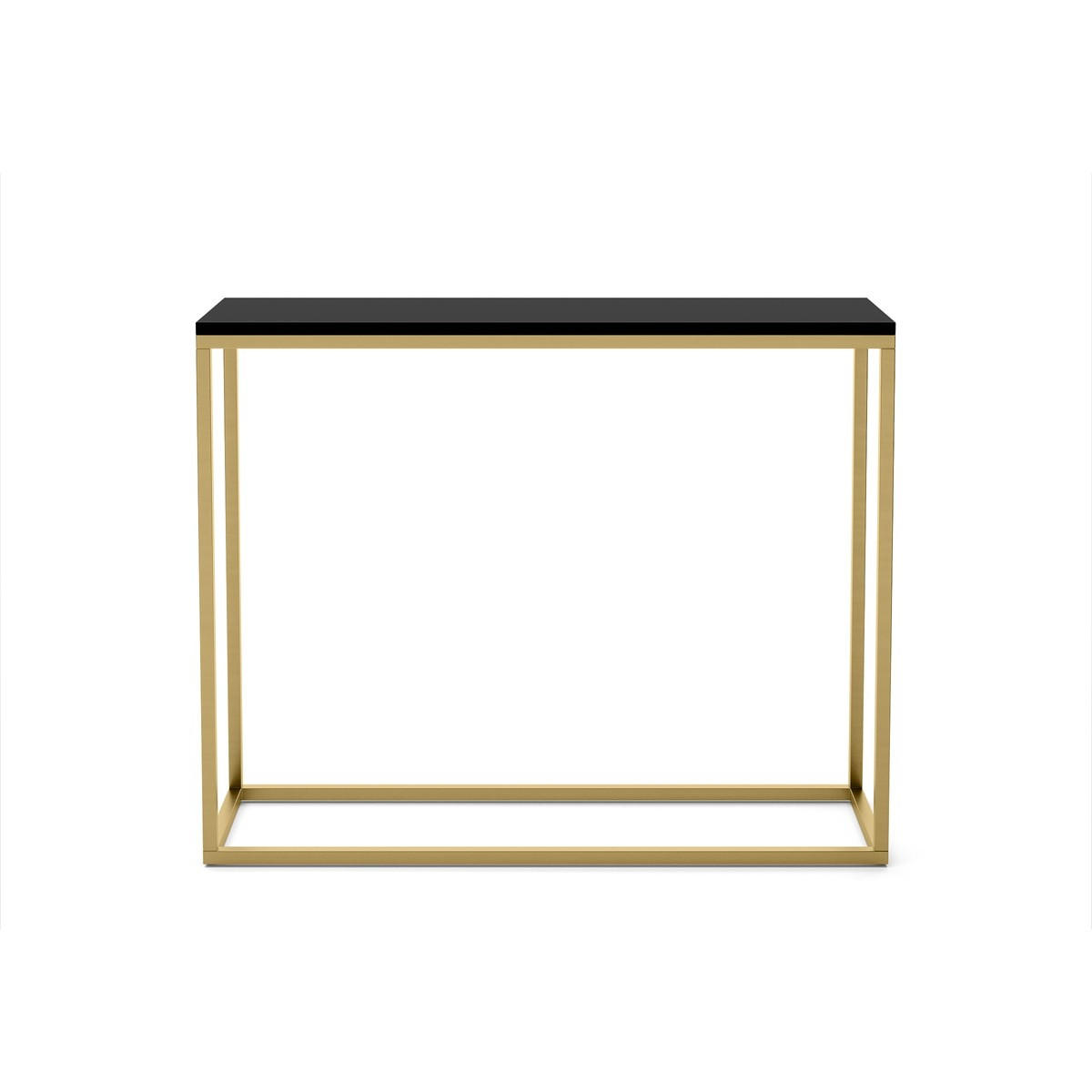 KONSOLENTISCH Well 100 Schwarz, Goldene Beine - Goldfarben/Schwarz, Holzwerkstoff/Metall (25/100/80cm) - Bettso