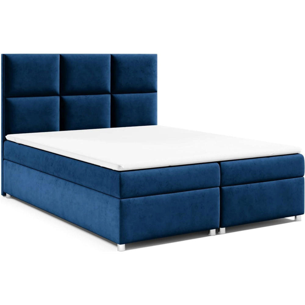 BOXBETT mit Bettkasten Trinity K-13-LAE Bonellfederkern inkl. Topper - Blau, Holz/Holzwerkstoff (180/200cm) - Best For Home