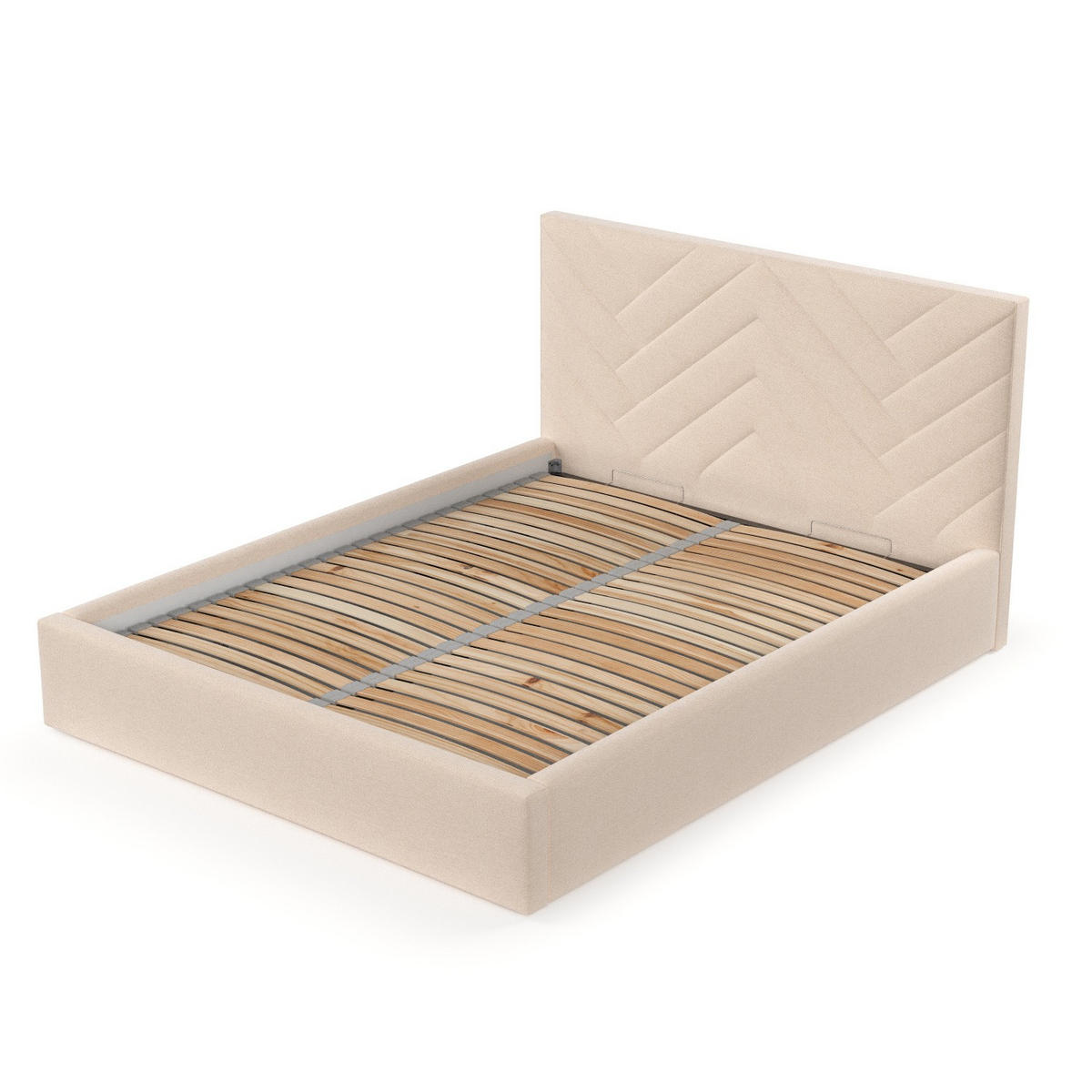 POLSTERBETT Arco 160/200 cm Creme im Asti Stoff - Creme/Schwarz, Holz/Holzwerkstoff (160/200cm) - AltaBeds