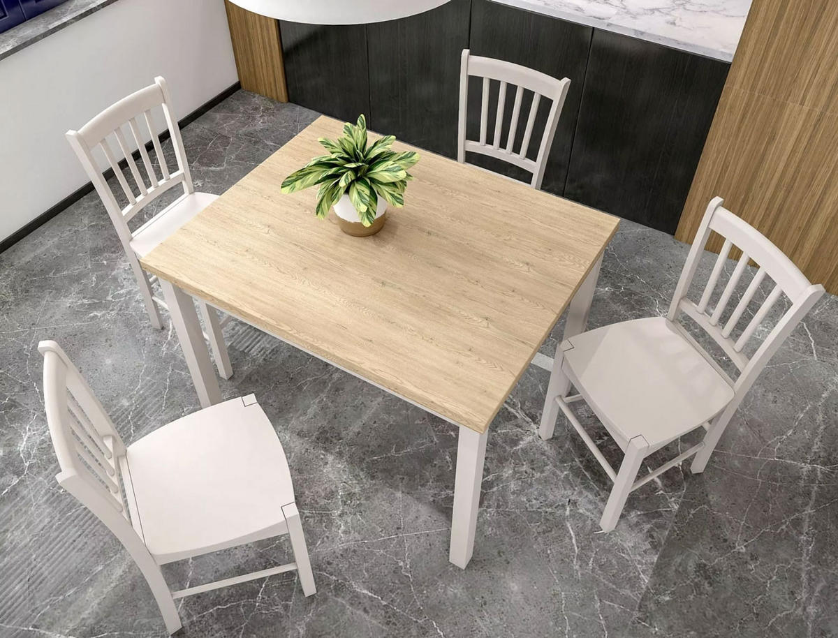 ESSTISCH Adam Eiche Sonoma / Kaschmir 90-125 / 65 / 75cm - Beige/Sonoma Eiche, Holz/Holzwerkstoff (65/125/75cm) - Feldmann-Wohnen